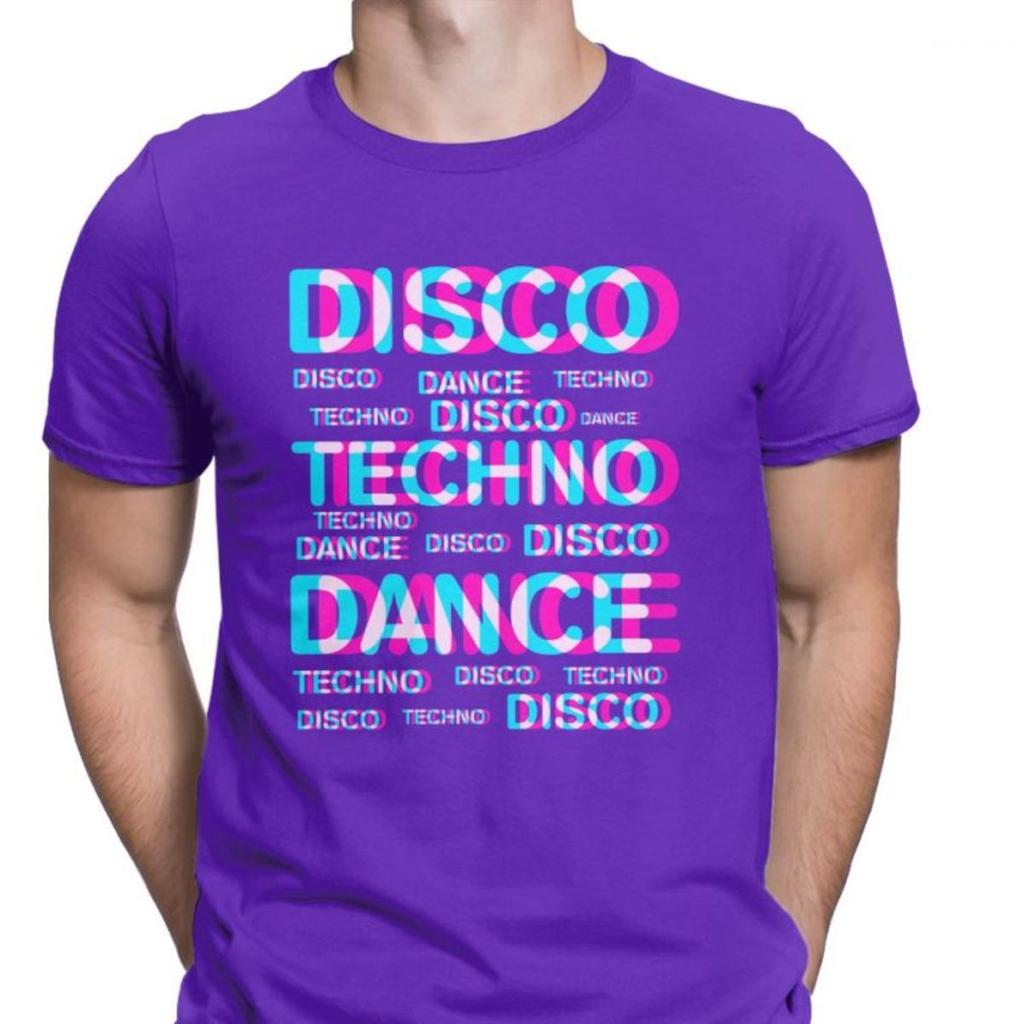 Disco Dance Techno T Shirts Men Cotton Novelty T-Shirt Music Audio Trance Hardcore Tee Fitness Clothes Christmas Day