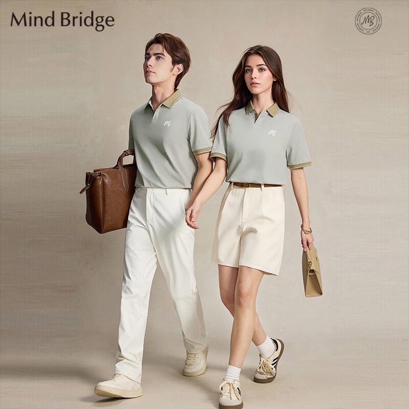 Mind Bridge Unisex Cotton Linen Polo Shirt L