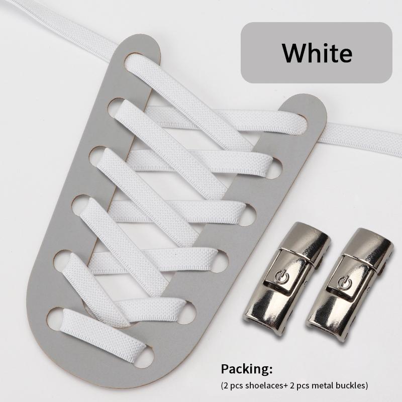 New No Tie Shoe Laces Press Lock Shoelaces Without Ties Elastic Laces Sneaker Kids Adult 8MM Widened Flat Shoelace for Shoes