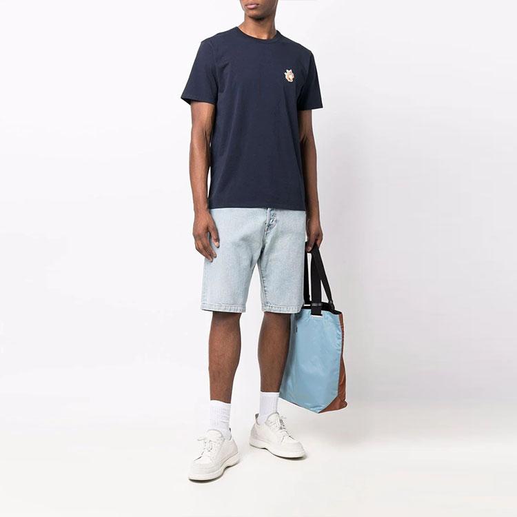 Maison Kitsune Fox Embroidered Crew Neck Short Sleeve T-Shirt Men Tops HM00128KJ0008-P480