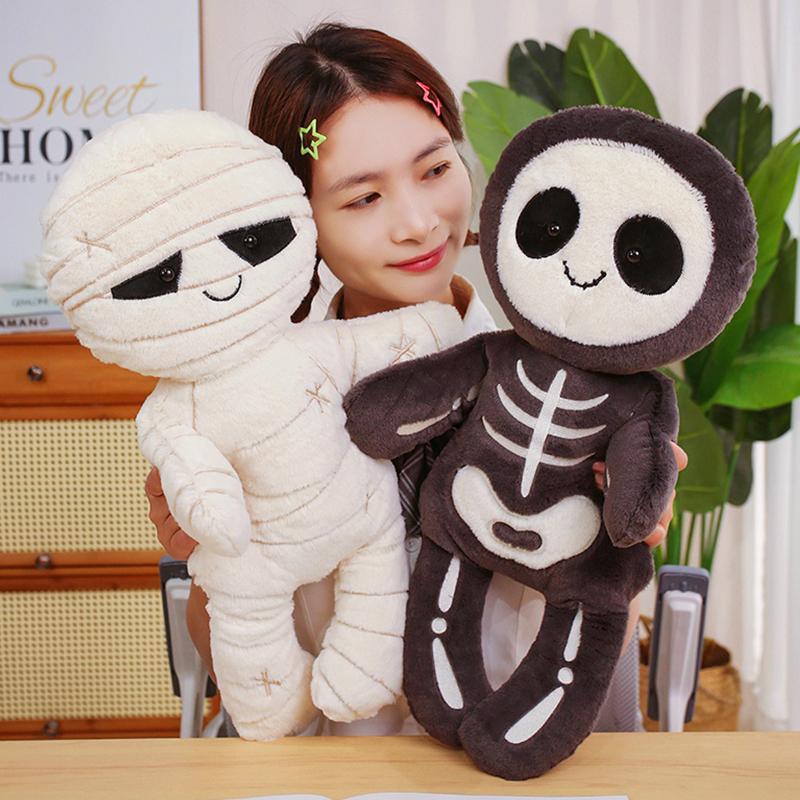 Cute Cartoon Skeleton And Mummy Plush Doll Children Toy For Kids And Teens