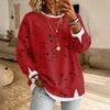 Women's Casual Long Sleeve Polka Dot Pullover Top Two Piece Neck Blouse