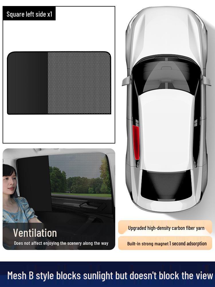Magnetic Double-Piece Car Window Sunshade - Universal Heat Insulation and Sun Protection Curtain