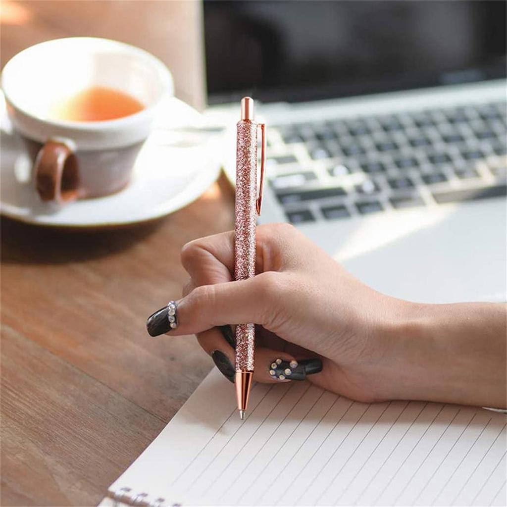 Ballpoint Pens Metal Glitter Pen For Black Pen Gifts For Woman Girls Teacher School  Home 15ml