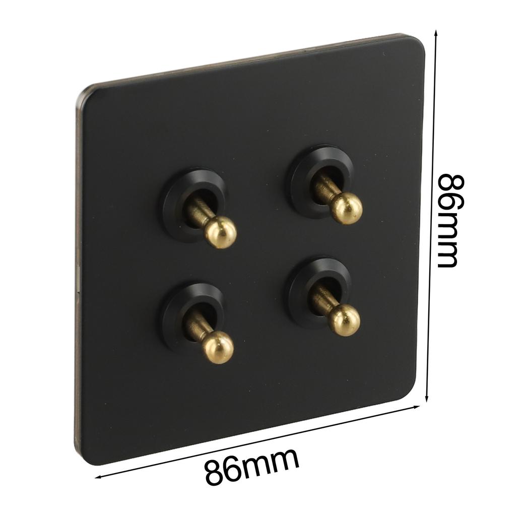 1 Stück 86er Typ Edelstahl-Panel-Wandkipplichtschalter Messingstange 1/2/3/4-Wege-Wandkippschalter für Büros, Hotels, Baumarkt