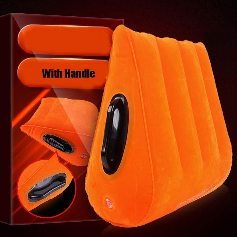Toughage Inflatable Sex Triangle Orange Pillow Furniture Sex Aid Position Cushion BDSM Adult Game Erotic Sex Toys for Couple