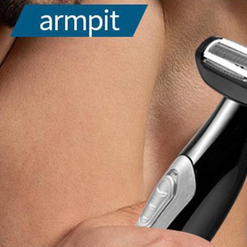 Wasserdichter Nackenhaarschneider für Männer mit verstellbarem langem Griff, USB-betrieben und tragbarem Design