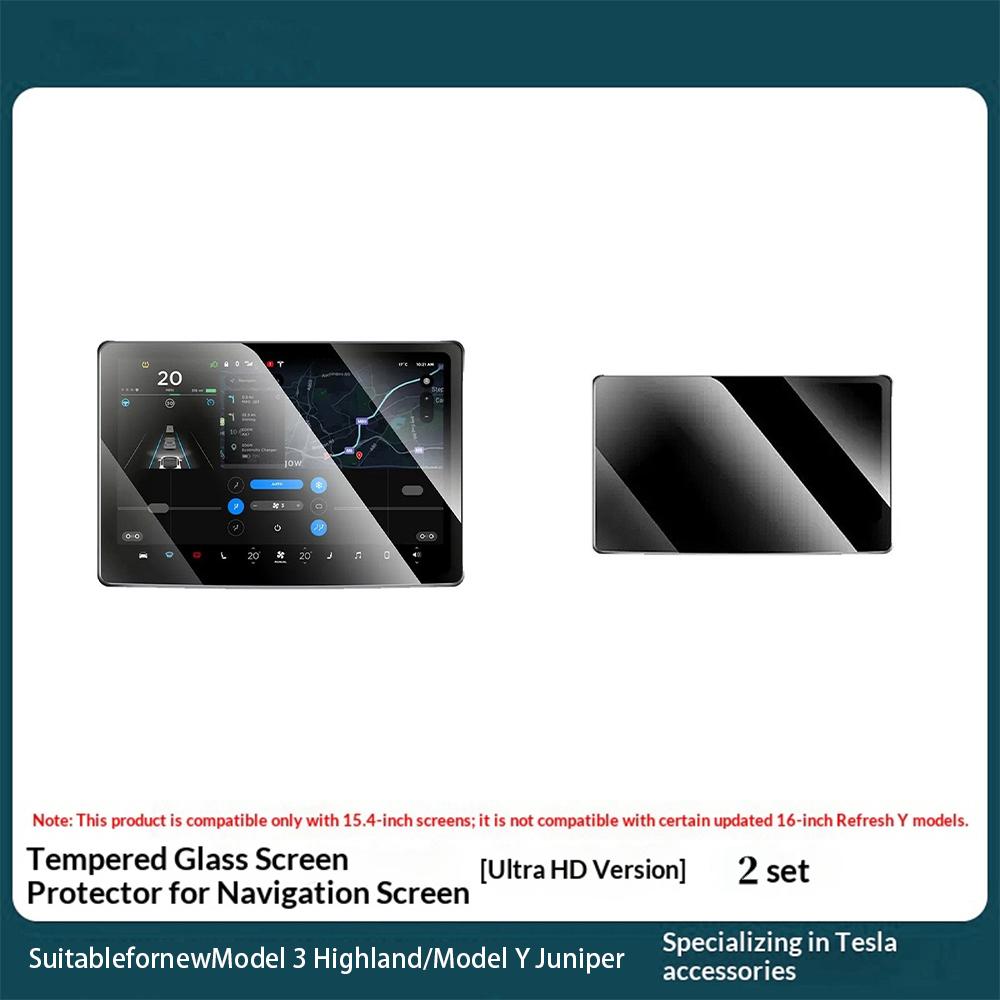 Tempered Glass Film Protector For Tesla Model YL Y Juniper 2025‑2026/3 Highland 2024-2026 Rear Row Center Control Screen Protect