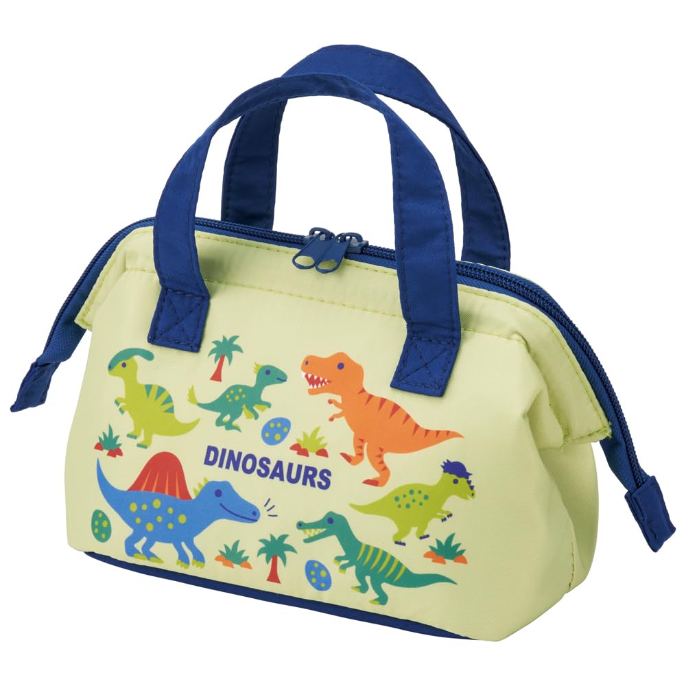 Skater Lunch Bag, Small, Insulated, Kids', Clasp Closure, Dinosaur Picture Book, Dinosaur, Boys', KGA0-A