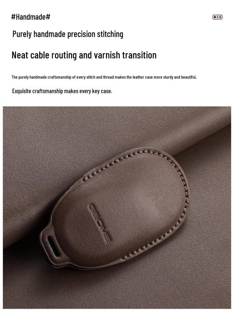 Premium Leather Key Cover for Geely Xingyuan 25 New Wish Dream Edition - Car Key Protection Bag