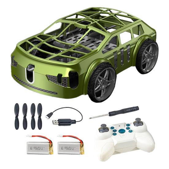 2-In-1 Remote Mini RC Flying Car with Control Drone Car Toy LED Lights Easy Fly Remote