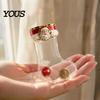 Decorative Stocking for Christmas Tree Fillable Acrylic Ornament, Transparent Candy Filled Plush Glitter Ornaments Hanging Decor, Santa Snowman
