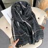 Warm Soft Scarf Plaid Print Women Shawl New Mohair Wool Scarf  Women