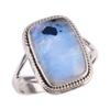 Natural Rainbow Moonstone Gemstone 925 Solid Silver Jewelry Ring Size 10 N2W55
