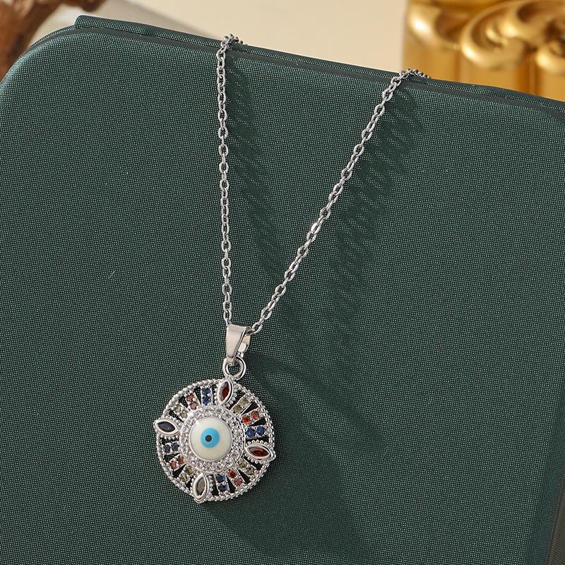 Beliebte Halskette mit blauem bösen Blick aus Titanstahl für Damen – Vielseitiger und personalisierter Schlüsselbeinkettenschmuck