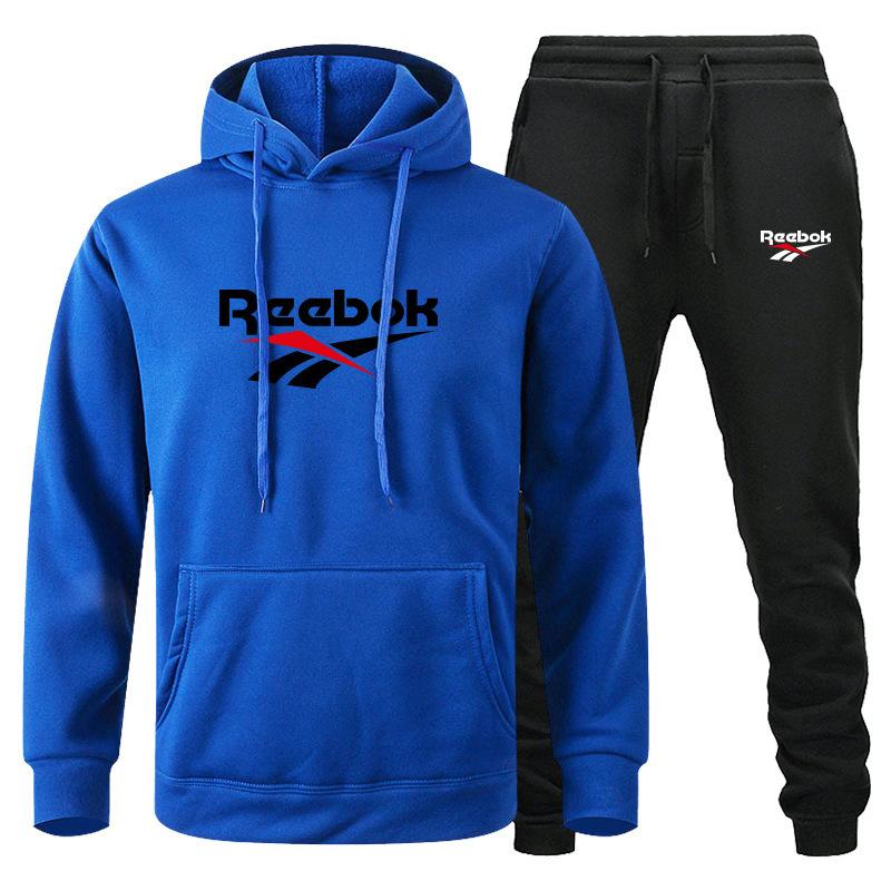 Fashion Printed Sweatshirt Pants Set Men Casual Sports Two-piece Head Thickened