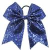 Large Size Sparkly Glitter Bows Shiny Sequins Dovetail Bow Sequins Hair Bows Elastic Hair Ties Pigtail Bows For Kid Girls