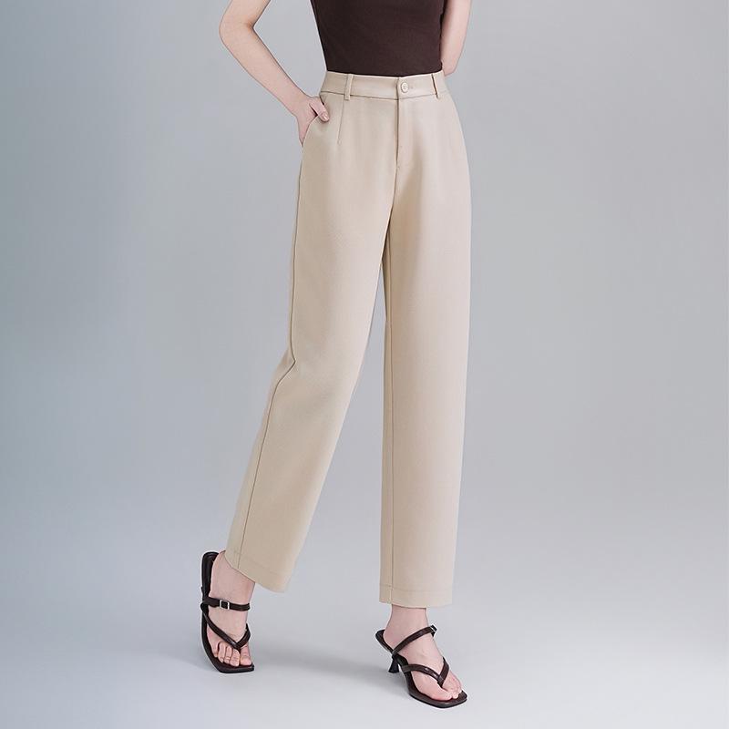 

Cigarette Pants 8273: Elastic Waist, Slanted Pockets, Lyocell Fabric - Ready for Summer 2026 бежевый