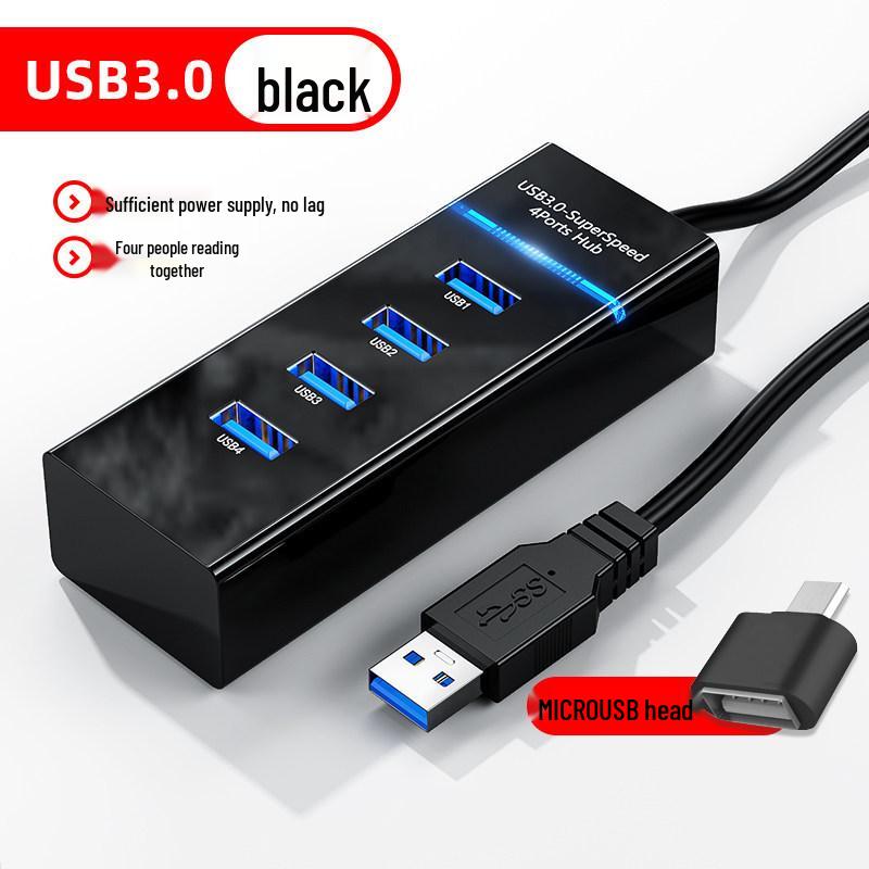 USB 3.0 Hub Splitter: 4-Port Expansion for Laptop, Mouse, Flash Drive