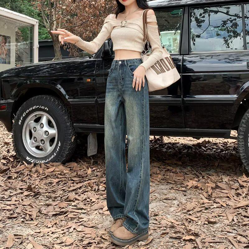 Women s High-Waisted Wide-Leg Jeans, Good Drape, Ideal for Short Women, Bestseller L