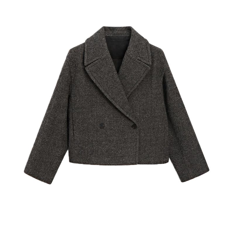 

Fall and Winter New Arrival Women s Clothing Fashion Old Money Style Lapel Long Sleeves Short Version Two Buttons Woolen Outwear 6461692 Gray L