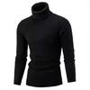 Men's Autumn/Winter 2025 High Neck Solid Color Cable Knit Sweater Pullover