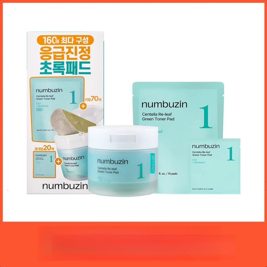 numbuzin No.1 Centella Re-leaf Green Toner Pad 70P Set (+Refill 70P+20P) 70P Set (+Refill 70P+20P)