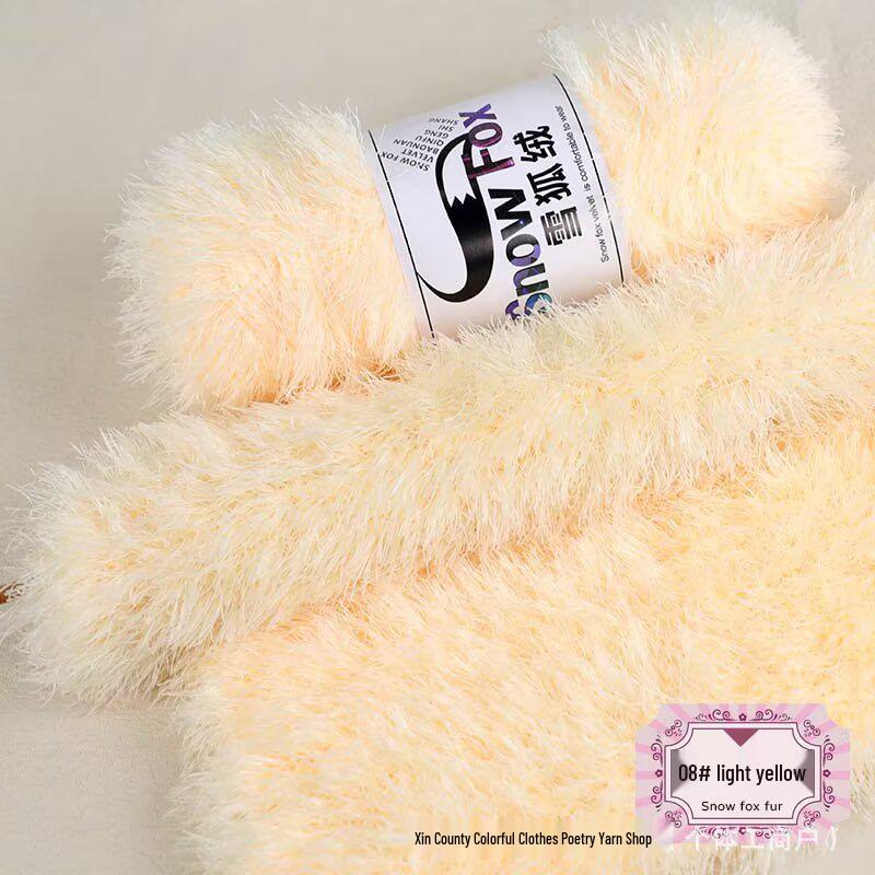 Schneefuchs Flauschiges Garn: Langhaariges Nerz-Korallenfleece zum DIY-Stricken von Babyhüten und Schals