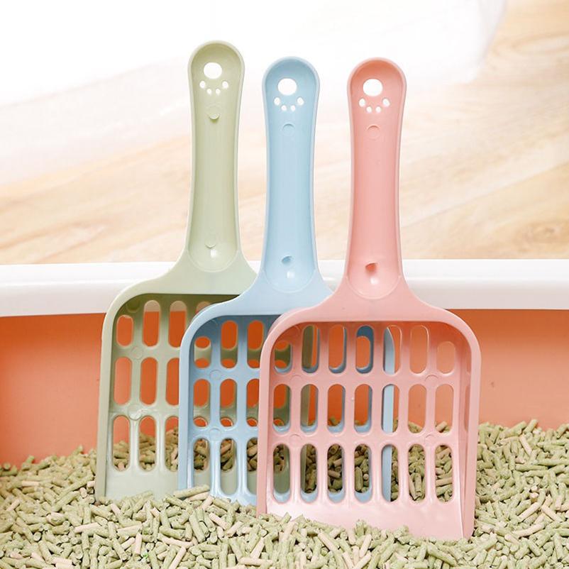 New Pet Litter Shovel Candy Color High Appearance Horizontal Handle Cat Toilet Shovel Poop Pickup Cat Cleaning Supplies