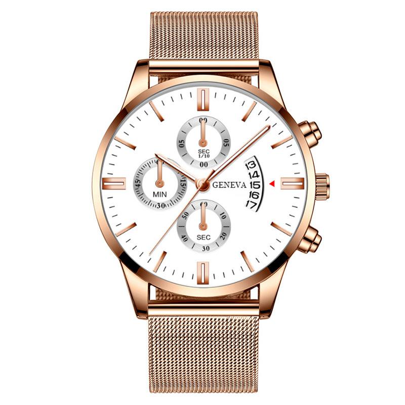 Top Brand Men's Quartz Watches Fashion Mesh Strap Man's Business Wristwatches Best Gifts Clock for Husband,Family,Friend