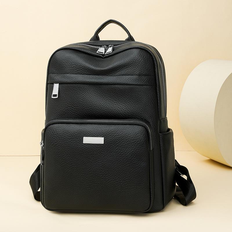 

Large capacity backpack women s new simple casual backpack fashion student commuter travel schoolbag tide чёрный