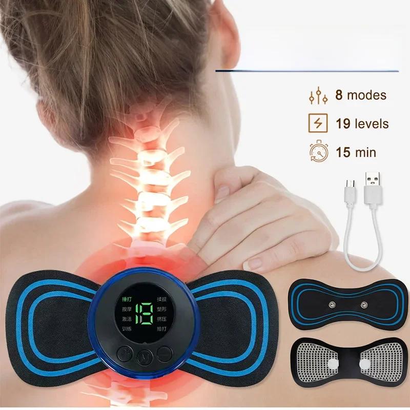 Electric Neck Massager Mini Cervical Back Patch Muscle Relieve Fatigue Stimulator Home Use Massage Tool