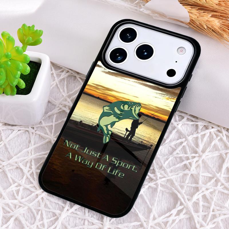 Fishing Quotes soft Phone Case for iPhone 17 Air 16 15 11 12 14 13 Pro Max Shockproof Cover