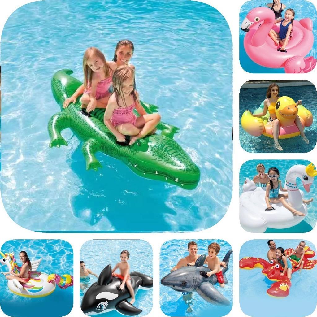 Intex Pvc Inflatable Ride-on Animal Swim Floats For Kids And Adults With Fun Designs