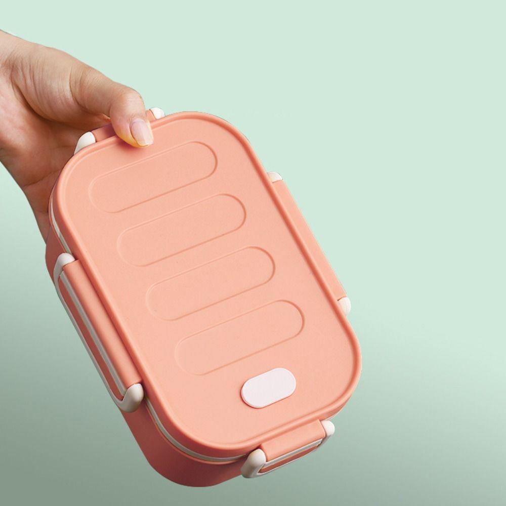 Two-Compartment Double-Layer Lunch Box Microwavable Food Storage Containers  School