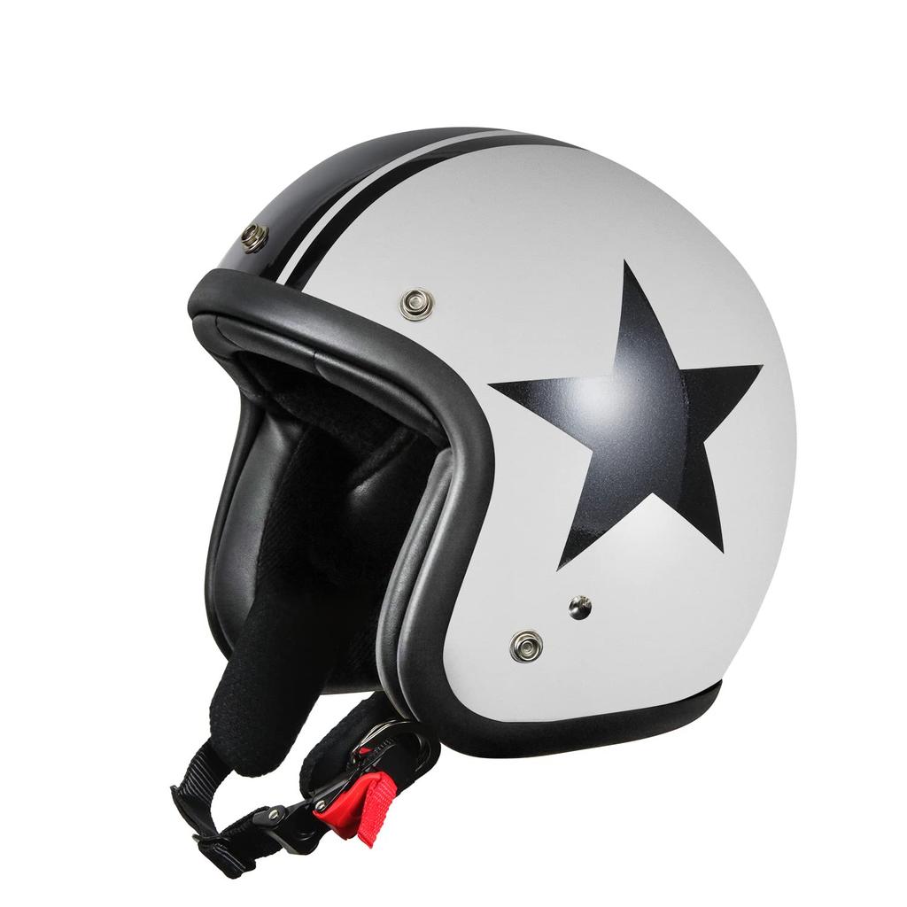 Bike Parts Center Small Jet Type C Helmet, White/Black, One Size Fits Most (57-60cm)