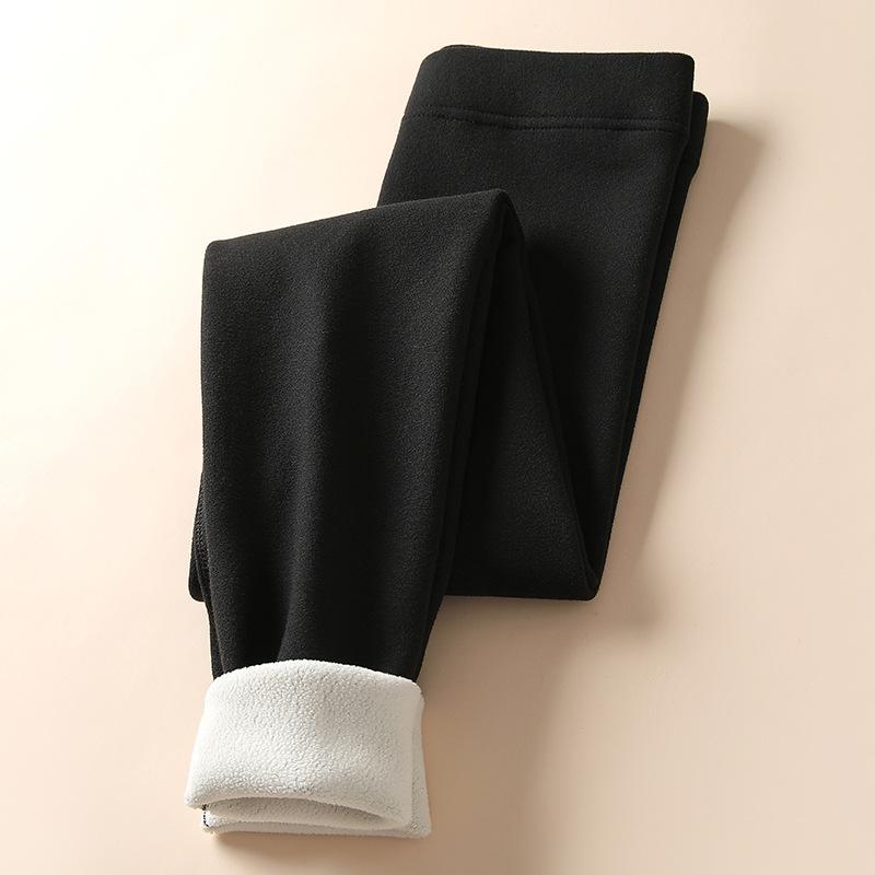 German Velvet Lamb Wool Leggings for Women To Wear Outside In Winter, Piled and Thickened High-waisted Long Johns, and Thermal Pants Inside.