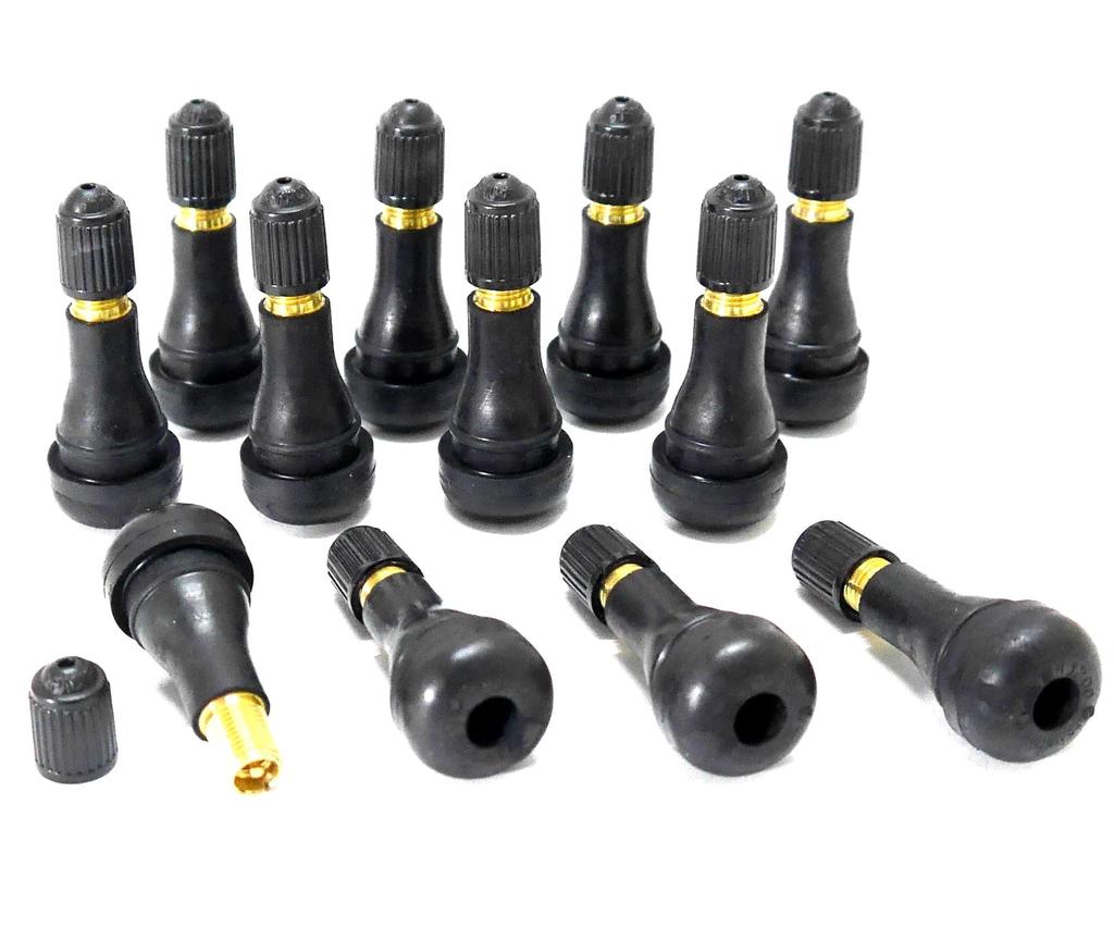 Pacific Industry .PACIFIC TR413 CL (CL Cap with Gasket) Tubeless Valve, Set of 12, Made in Japan, Snap-in Valve