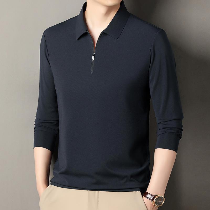 Spring Men's Long Sleeved Top, Shirt Collar, Business Casual Top