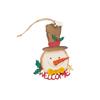 12 Pack Wooden Christmas Ornaments, Hand-Painted Snowman Hanging Decorations for Christmas Tree