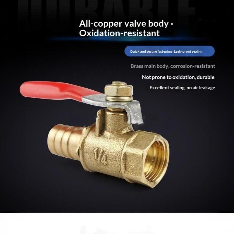 Brass Hose Barb Ball Valve Anti Corrosion Leak Proof For Home Plumbing Water Gas Pipe Flow Control