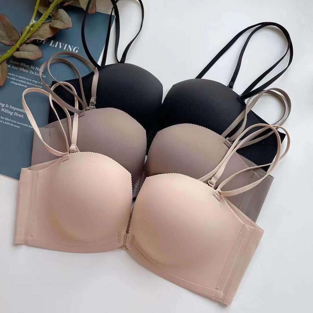 Light front buckle, beautiful back, four-corner cup underwear, women's seamless small breasts gather, close the secondary breasts, support the bra
