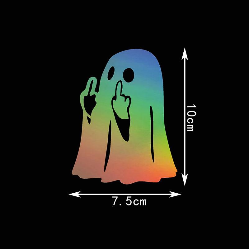 Middle Finger Ghost Car Decal Waterproof Removable Funny Sticker for Auto Window Bumper Motorcycle Helmet DIY Decor