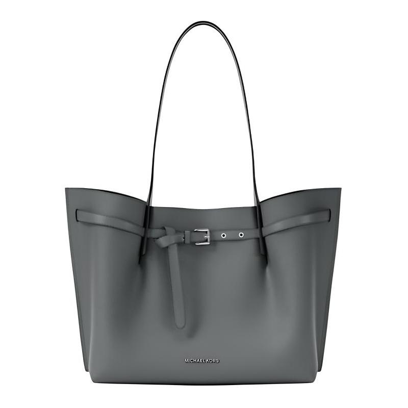 MICHAEL KORS Emilia silver hardware accessories Tote bag Tote bag shopping bag leather shoulder bag large size women s gray серебряный