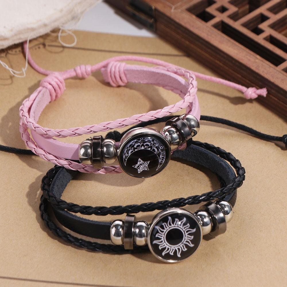 Three-layer Couple Bracelet Luminous Knitted Hand Chain Unique Bead Woven Bracelet  Gift