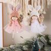 2 Pcs Cute Angel Pendant Garden for Outside Decorate Christmas Ornaments Pink