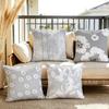 Gray Low White Flower Cushion Cover Soft Plush Throw Pillow Cover DoubleSided Decorative Cushion Case Sofa Bedroom Home Decor