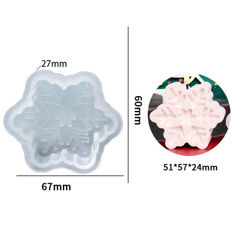 Beautiful Snowflake Silicone Candle Mold Multi Style Christmas Tree Gypsum Resin Soap Ice Chocolate Baking Mould Home Decor Gift