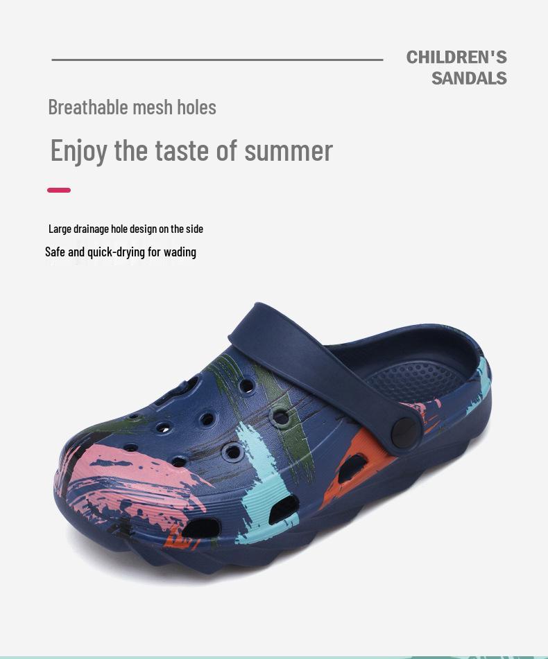 Boys' and Girls' Casual Soft-Soled Beach Sandals - Medium & Large Kids' Foot-Covering Crocs