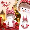 Large Christmas Snowman Figurine with Double Horns, Holiday Tabletop Decor for Home and Window Display, Seasonal Collectible Gift